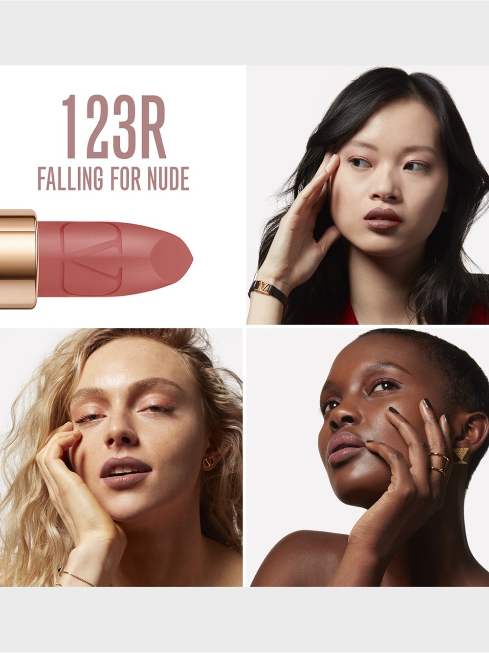 Valentino Rosso #123R Falling For Nude Lipstick: Warm Nude Matte